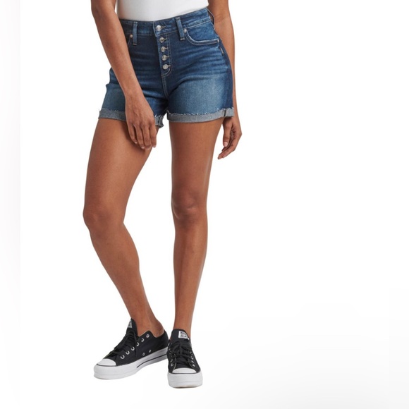 Plus Size Silver Jeans Avery High WaistCuttoff Shorts -Brand